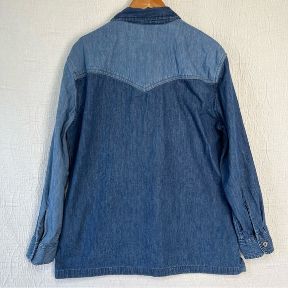 Levis Utility Shacket Mens Medium Denim Shirt Jacket Casual Patchwork Jean Top M - Picture 13 of 16